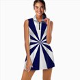 thumbnail image 2 of Aesthetic Ultramarine Blue and White Sunburst Sports Dresses Women Tennis Dress Outdoor Badminton Golf Quick-Drying And Breathable Sports Dress, 2 of 4