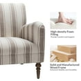 thumbnail image 3 of Stripe Accent Chairs Set of 2 Upholstered Wood Legs Armchairs Home Living Room Adult Tan, 3 of 9