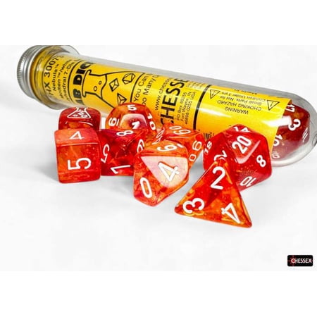 Chessex Nebula Molten / White Luminary Polyhedral 7-Die Dice Set