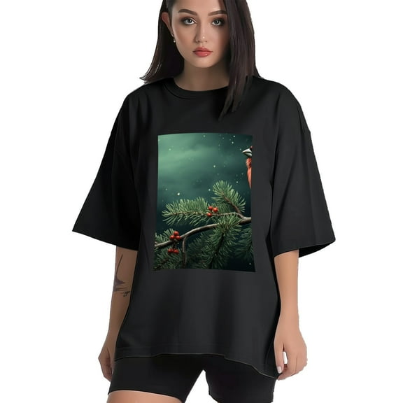 Plus Size Shirt for Women Black Tops for Women Short Sleeves Shirt for Women Red-Browed Bird Green 1 T Shirt Crewneck Shirt for Women XS