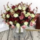 thumbnail image 5 of Ramo de flores artificiales de rosas y peonías de seda | Arreglo floral artificial realista para decoración del hogar | Guía de bodas portátil para decoración de pared, 5 of 5