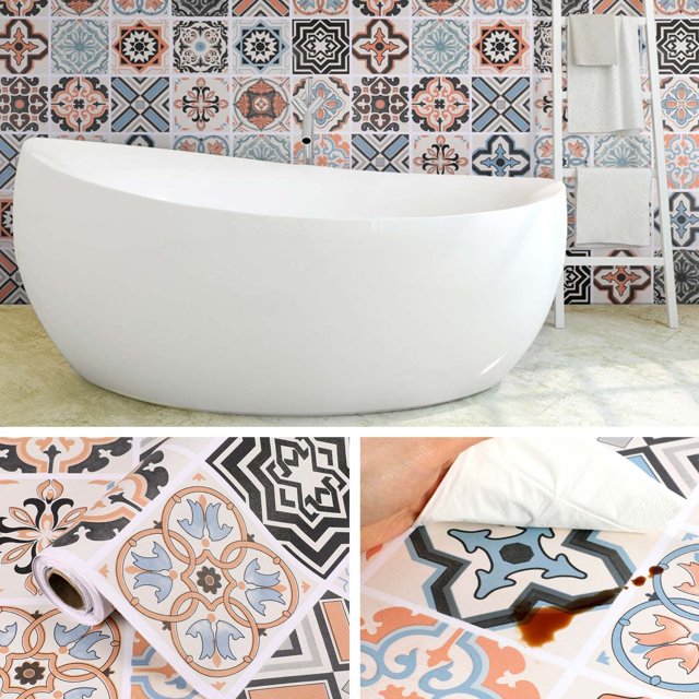 Papel pintado autoadhesivo XianweiShao para azulejos PVC decoración impermeable 60 * 200 cm multicolor