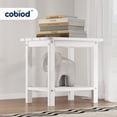 thumbnail image 2 of Cobiod Adirondack Square Outdoor Side Table, 2-Tier Storage Patio Side Table, HDPE End Tables for Backyard Pool Porch Garden Lawn, 14 x 18.4 inch, white, 2 of 9