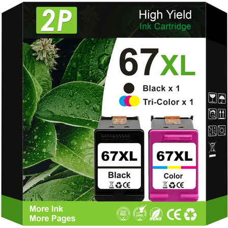 67 Ink Cartridges Compatible for HP 67XL for HP Ink 67 for DeskJet 2755 4155e 2755e 4155 2820e 4255e Envy 6055 6455e 6055e (Black,  Tri-Color)