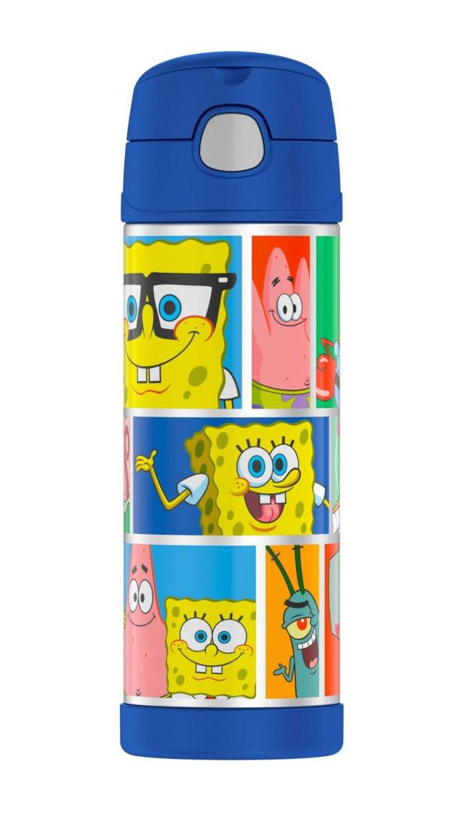 420ML SpongeBob Thermos Water Bottle Anime Large Capacity Portability  Vacuum Flask Insulated Water Bottle Kids Drinkware