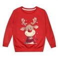 thumbnail image 4 of Wdgfv Chandail à Manches Longues à Col Rond pour Filles, Haut Chandail Douillet Imprimé pour la Saison des Fêtes, Doux, Décontracté, Confortable, Vêtements pour Enfants, Rouge, 4-5 Ans, 4 of 4