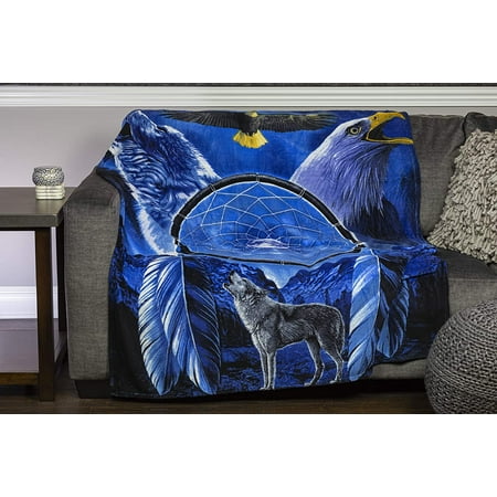Dawhud Direct Wolf And Bald Eagle Dreamcatcher Super Soft Plush Fleece Throw Blanket Walmart Com Walmart Com