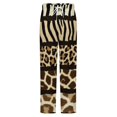 thumbnail image 5 of Animal Print Torn Paper Strips Winter Female Pants Flannel High Waist Women Pants Lady Warm Straight Leg Plush Trousers, 5 of 7