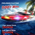 thumbnail image 5 of JoyStone 10 Inch RC Boat with LED Lights for Adults and Kids - 2.4Ghz Remote Control Boat for Pool and Lakes, Dual Motor & Low Battery Alarm, Gifts for 8-12 Boys Girls(Red), 5 of 10