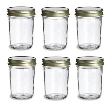 12 Pack Sungwoo Mason Jars 4 Oz Regular Mouth Canning Jars with Sealed and Straw Lids for Jam Honey Snacks Candies 