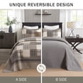 thumbnail image 5 of DDUOXIN Oversized California King Bedspread, 120 X 120 Cal King Comforter, 100% Cotton Patchwork Plaid Quilt, Lightweight Reversible Striped Coverlet Bedding Set, 3 - Piece for All Season, 5 of 13