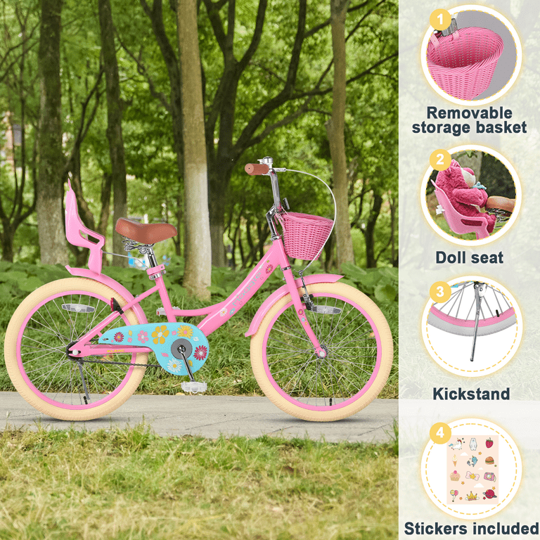 Glerc Maggie 20 Inch Girls Bicycle, Princess Style with Doll