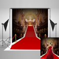 thumbnail image 1 of YUSDECOR 5x7ft Stage Red Carpet Photography Backdrop Palace Style Photo Studio Background Prop, 1 of 4