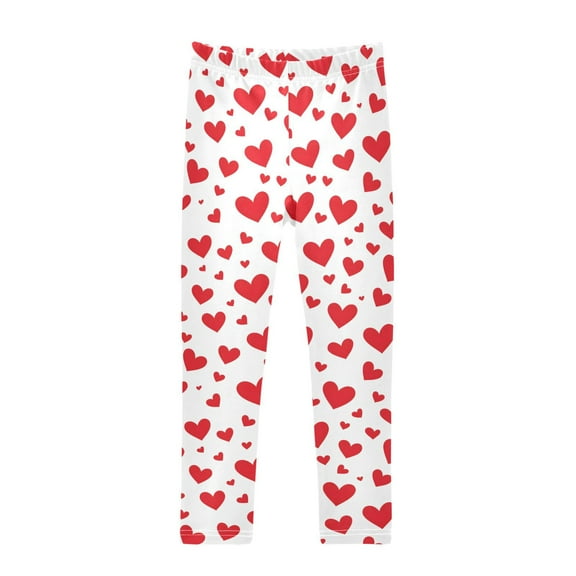joogoo Girls' Leggings Red Hearts Yoga Pants 6T