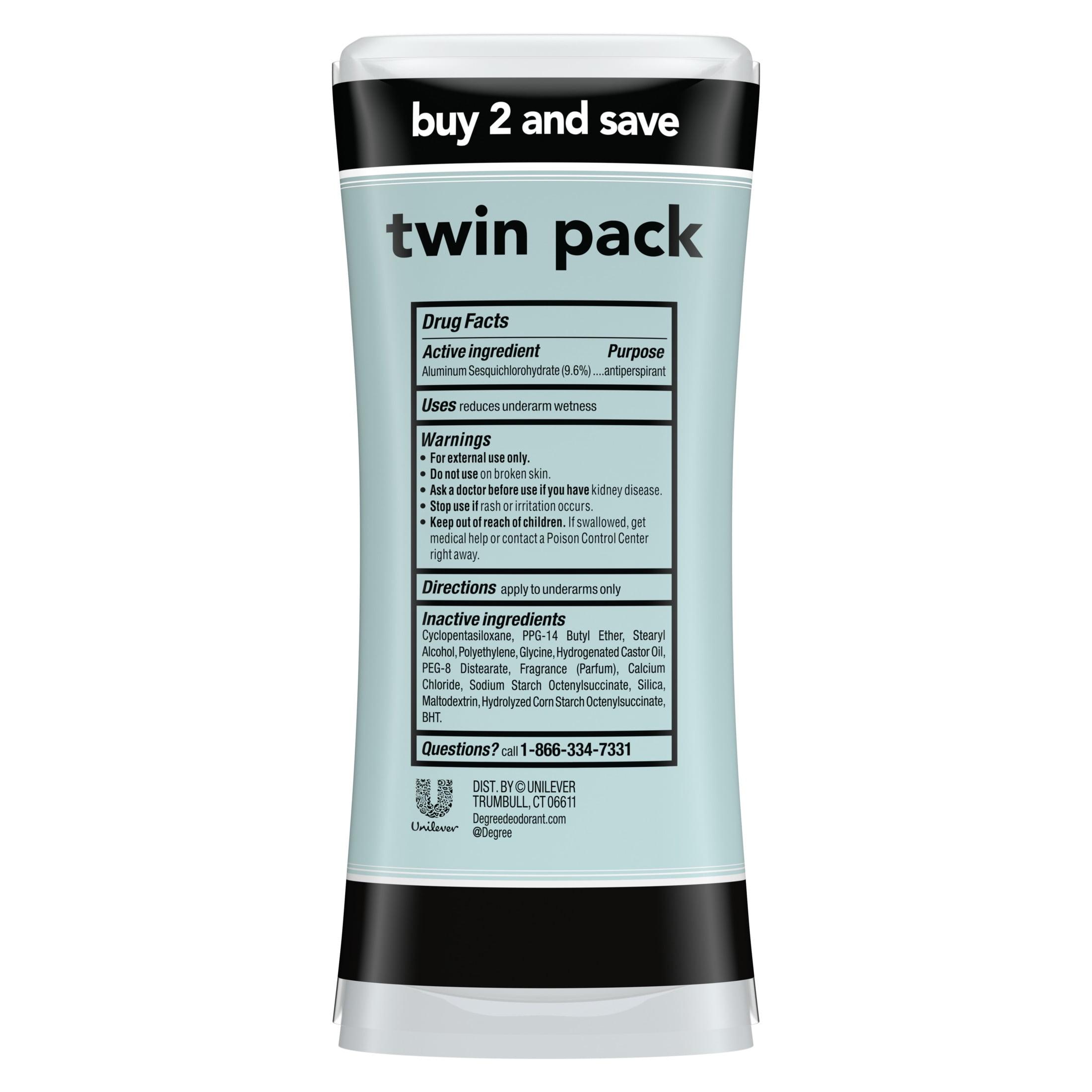 Degree Ultra Clear Long Lasting Women's Antiperspirant Deodorant Stick Twin Pack, Fresh, 2.6 oz - image 7 of 9