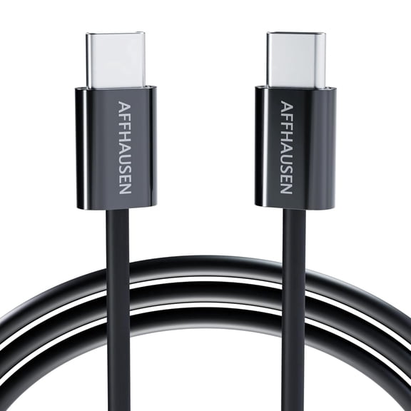 AFFHAUSEN USB C to USB C Cable 3ft (0.9m) (Matte Black), 60W Fast Charging, 480Mbps, USB-C Charging Cord for iPhone 17/16/15, MacBook Air/Pro, iPad Pro, Samsung Galaxy S25