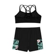 thumbnail image 3 of Alvivi Girls Swimsuit Two Piece Tankini Bathing Suits Crop Top with Boyshort Set Black 12, 3 of 7