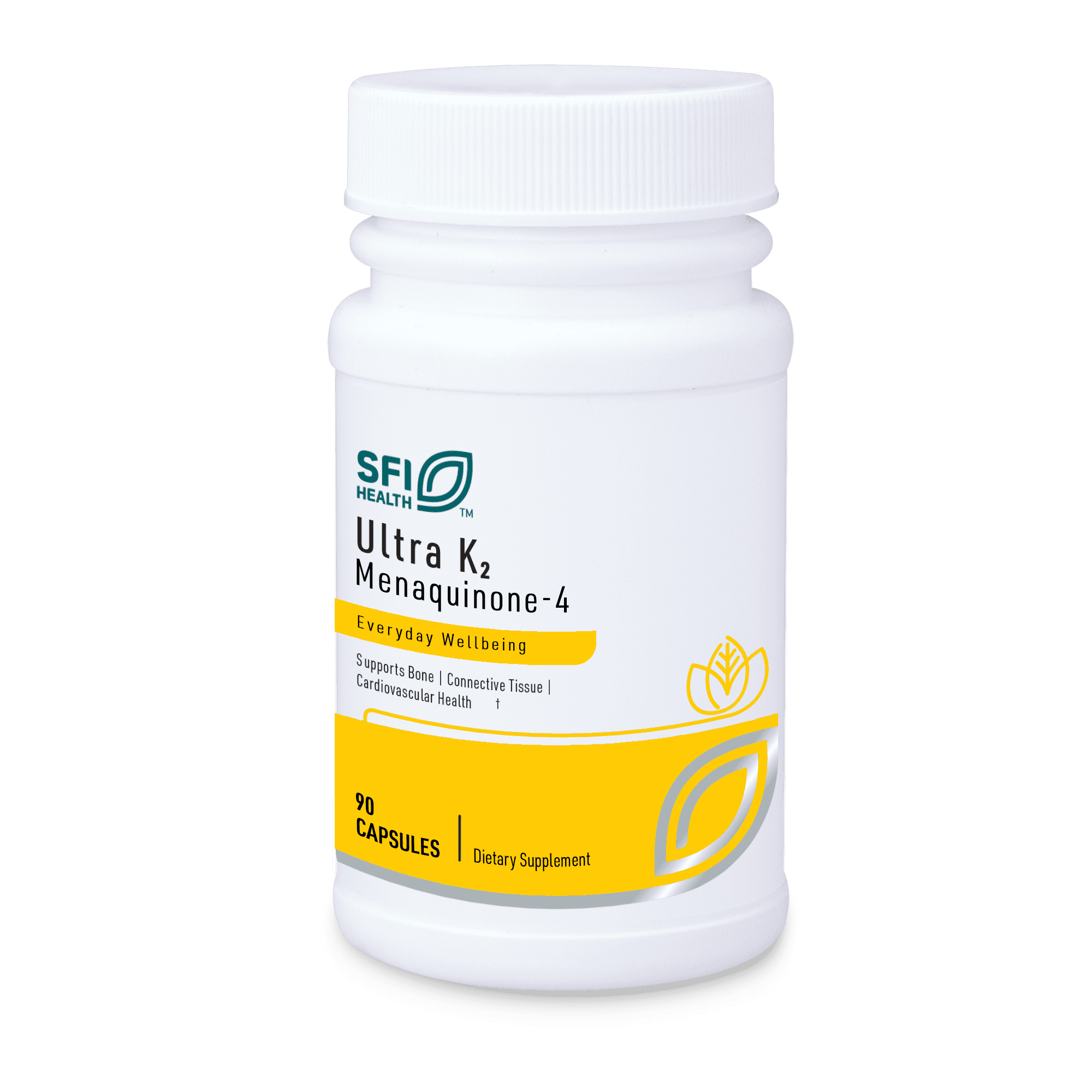 Klaire Labs SFI Health Ultra K2 Menatetrenone 15000mcg - Vitamin K2 Supplement for Bone & Cardiovascular Support - 15mg K2 Vitamins for Men & Women - Hypoallergenic Vitamin K as MK4 (90 Capsules)