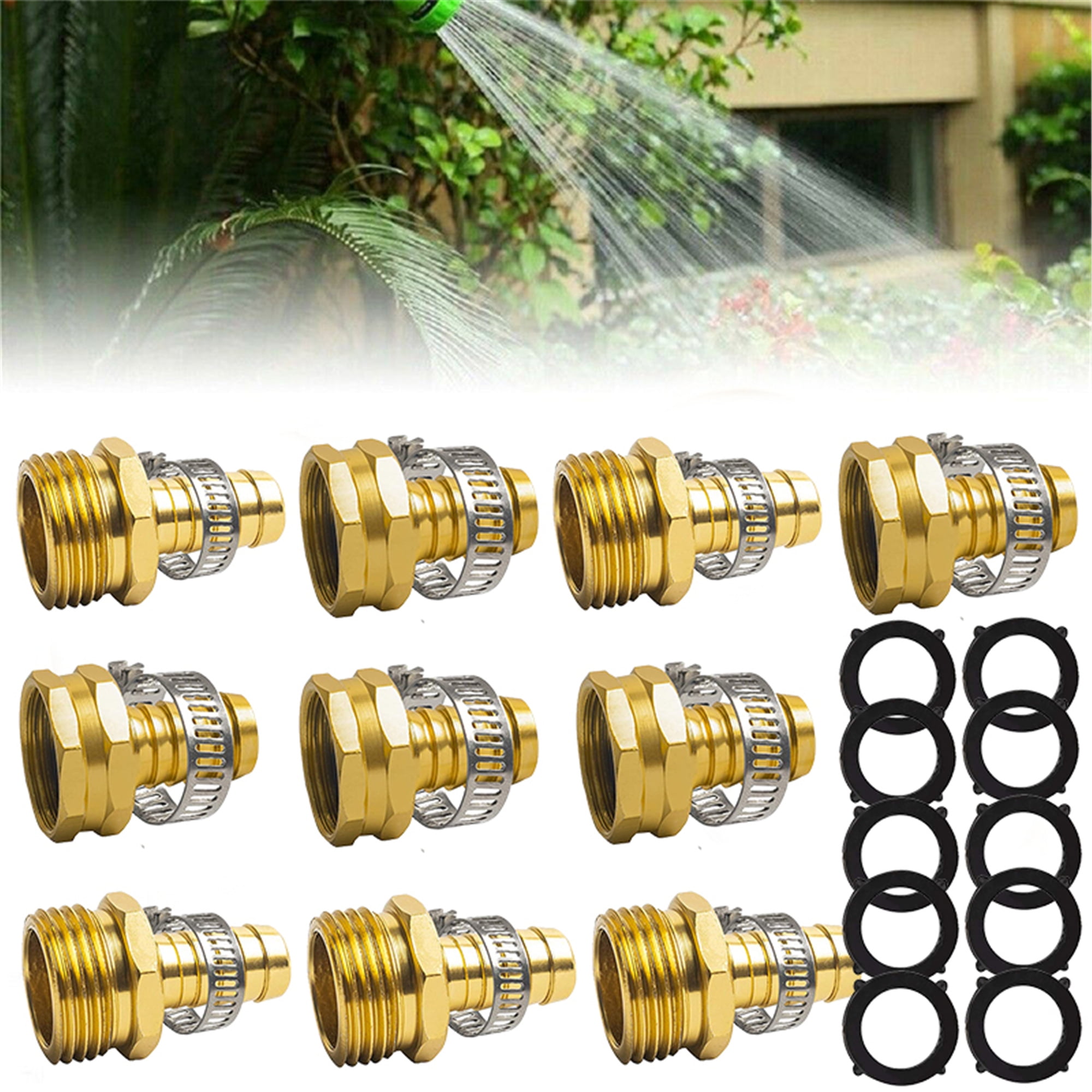 Elbourn 3/4" or 5/8" Size Aluminum Garden Hose Repair Connector with