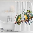 thumbnail image 2 of Watercolor Frog Shower Curtain Set - Small 36" x 72" Washable Bathtub Curtain with 12 Hooks, Spring Summer Tropical Animals Rustic Waterproof Fabric Stall Shower Curtains for Bathroom/Bathtub Décor, 2 of 6
