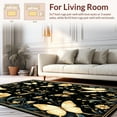 thumbnail image 2 of ODIKA 4'x6' Machine Washable Non-Slip Area Rug, Whimsical Floral Bug Motif High Traffic Rug, Gold, 9995, 2 of 7