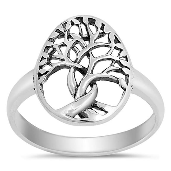 Tree of Life Twisted Knot Branch Ring .925 Sterling Silver Band Jewelry Female Male Unisex Size 9