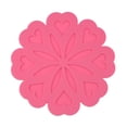 thumbnail image 1 of 2 Pack Silicone Coasters Trivet Mats for Hot Dishes, Flexible Kitchen Trivets Pads for Table, Hot Pots and PansF - Rose Red, 1 of 7