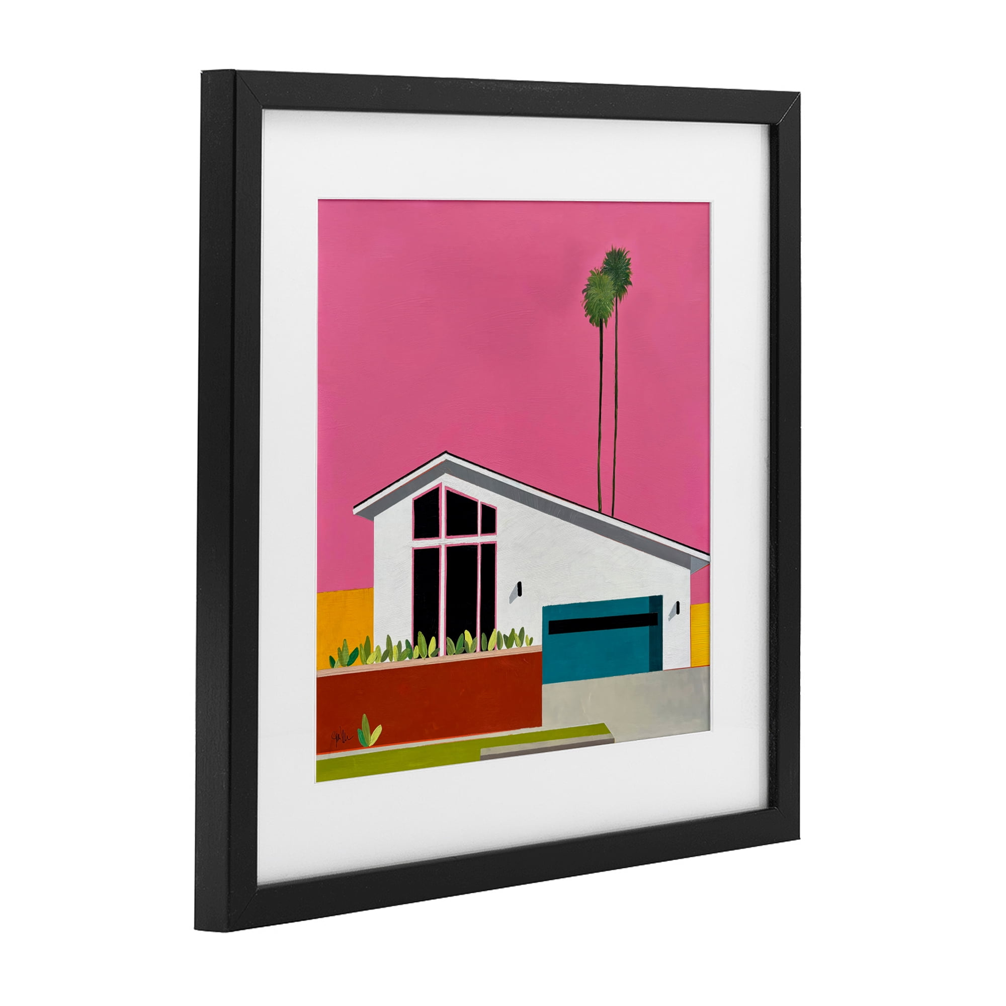 Stupell Industries Pink Sunkissed Suburbia Black Framed Print Under Glass, design by Jan Weiss