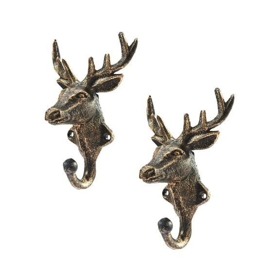 Set of 2 Rustic Heavy Duty Cast Iron Hook Durable Iron Hanger Wall Decoration