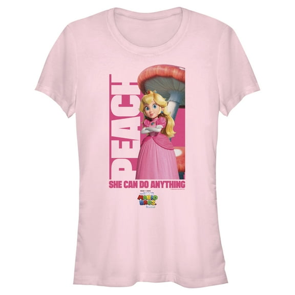 Junior's The Super Mario Bros. Movie Peach She Can Do Anything Graphic Tee Light Pink Small