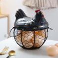 thumbnail image 2 of Muyoka Cesta de huevo de cerámica con forma de pollo Cesta de almacenamiento de huevos Linda tapa de cerámica con forma de pollo con cesta de alambre redondo Soporte de cesta de huevos de gran capacid Muyoka Hogar, 2 of 2