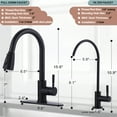 thumbnail image 2 of Wowow Kitchen Faucet and Water Filter Faucet Combo, WOWOW Stainless Steel Kitchen Sink Faucet with Drinking Water Faucet for Reverse Osmosis or Water Filtration System, Matte Black, 2 of 5