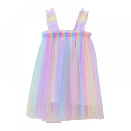 

BULLPIANO Toddler Baby Girl Dress Kids Summer Sundress Girls Casual Tulle Tutu Dress for 12M-6Y