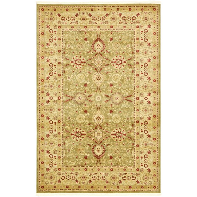 Unique Loom Edinburgh Collection Oriental Traditional French Country Area Rug, 6 x 9 Feet, Light Green/Beige