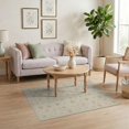 thumbnail image 3 of ODIKA 4'x6' Washable Area Rug Beige Symmetrical Botanical Ornamental Featuring Interlocking for Home Office, Under Desk, Non-Slip Chair-Friendly, Flatwoven, 3 of 7