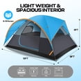 thumbnail image 6 of SANOPY 6-8 Person Instant Camping Tent with Removable Rainfly, Auto Setup Pop Up Tent for Family Outdoor /Hiking/Traveling with Carry Bag, Light Blue, 6 of 10