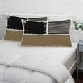 thumbnail image 3 of Brown Black Pillow Covers, Linen Long Throw Pillow Case, Farmhouse Striped Modern Abstract Art Holiday Pillow Protector Decorative Cushion Cover for Living Room/Bedroom 12" x 20", 3 of 8