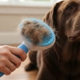 thumbnail image 5 of The Room Collective Self-Cleaning Slicker Brush for Dogs & Cats, Blue, 5 of 7