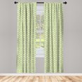 thumbnail image 5 of Ambesonne Geometrical Window Curtains, Polygons and Hexagons, Each 28" W x 95" L, Pearl Lime Green, 5 of 5