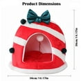 thumbnail image 4 of Cute Christmas Cat House, Indoor Cat Bed with Hanging Balls & Removable Cushion, 4 of 7