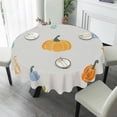 thumbnail image 4 of Eveokoki Fall Round Tablecloth,Harvest Tablecloth 60 inch,Pumpkin Horizontal Indoor or Outdoor Holiday Table Harvest Fall Decorations for Home,Dinner, 4 of 5