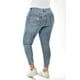 thumbnail image 2 of Jeans skinny Roman Fashion Con detalles desgastados Mezclilla claro azul Talla 38, 2 of 7