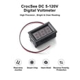 thumbnail image 2 of Mini voltímetro CrocSee DC 5-120 V, pantalla digital LED azul, 2 of 7