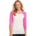 thumbnail image 2 of Juniors 50/50 3/4-Sleeve Raglan Tee - Heathered Nickel/White - Medium, 2 of 4