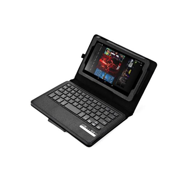 Pu Leather Keyboard Case With Bluetooth Wireless Keyboard For Amazon Fire 7 Tablet Black Only Fit Fire 7 2015 Release