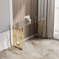 thumbnail image 2 of Golden Stainless Steel Glass Console Table BS-02, 2 of 6