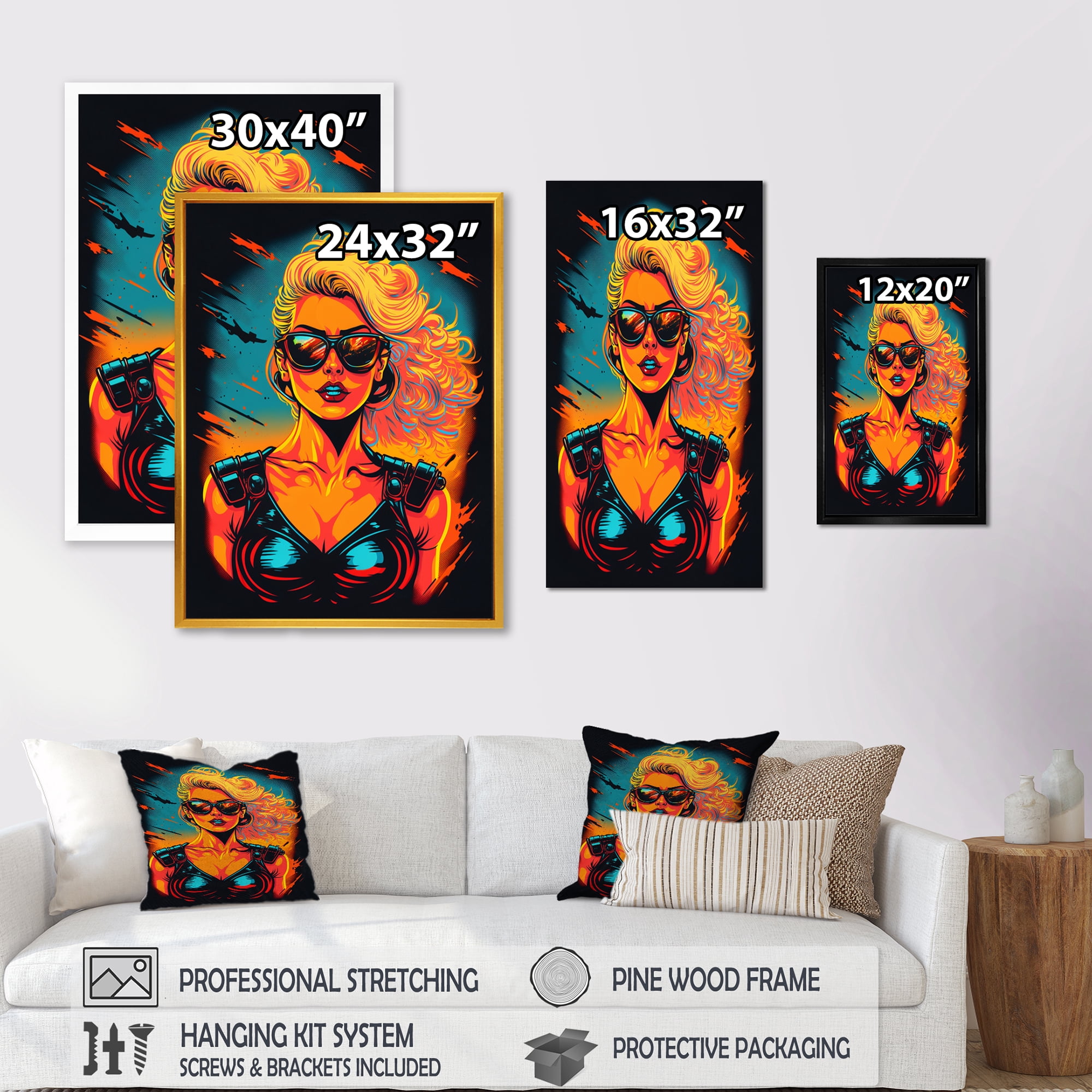 Designart Hollywood Bombsell V Canvas Wall Art