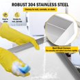 thumbnail image 3 of Bac pour Laveuse 36 Pouces x 36 Pouces – Plateau Anti-Fuite en Acier Inoxydable 304 Robuste avec 4 Pieds Anti-Vibration, Conception Sans Perçage pour Laveuses et Sécheuses, 3 of 6