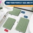 thumbnail image 3 of Buganda Bathroom Rugs 30x20, Quick Dry Machine Washable Chenille Bath Mats with Rubber Backing, Sage Green, 3 of 9