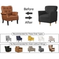 thumbnail image 5 of Stretch Armchair Slipcover Anti-Slip Furniture Protector Velvet 1-Piece Banquet Armchair Slipcover for Living Room, Friendly for Pets, Mid Century Modern Style (Black), 5 of 7